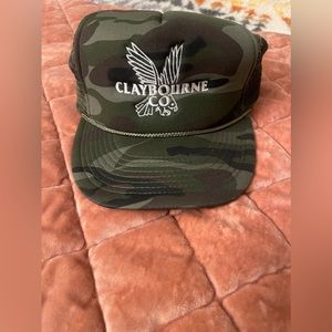 Claybourne camo trucker hat